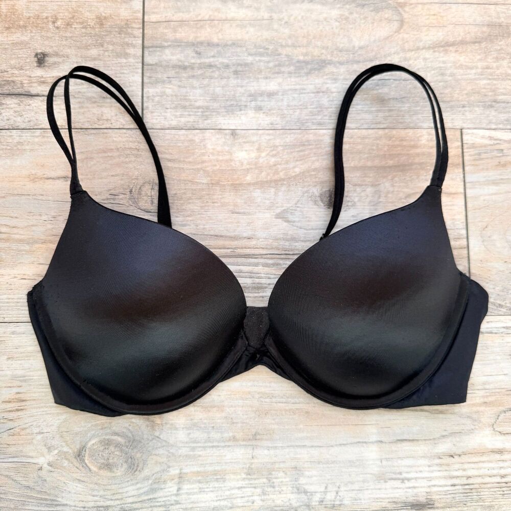 Victoria’s Secret Very Sexy Push-Up Bra Black 34D Smooth Plunge Y2K